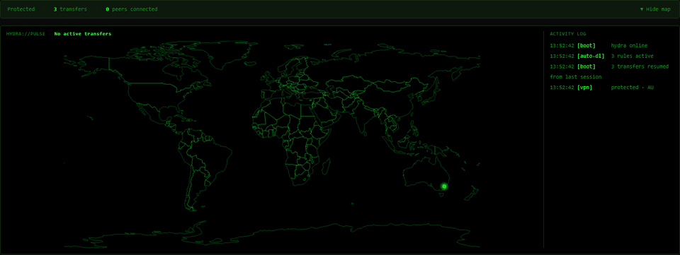 The live world map of connected peers